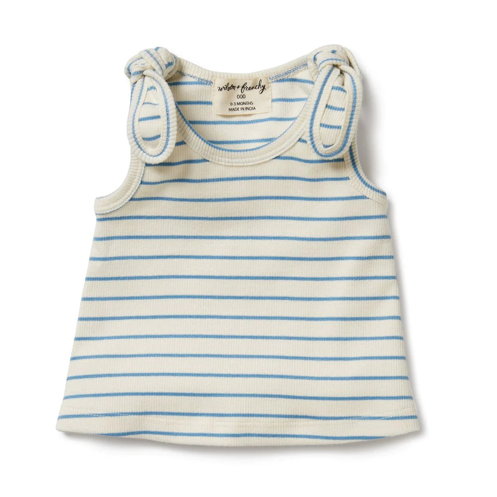 Wilson & Frenchy Petit Blue Organic Tie Singlet