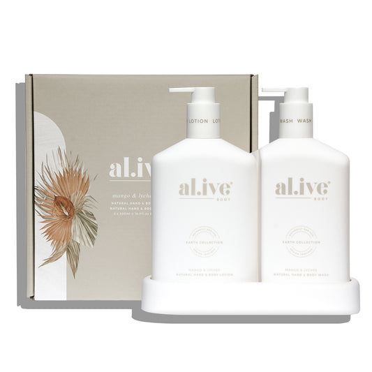 Al.ive Body WASH & LOTION DUO + TRAY - MANGO & LYCHEE
