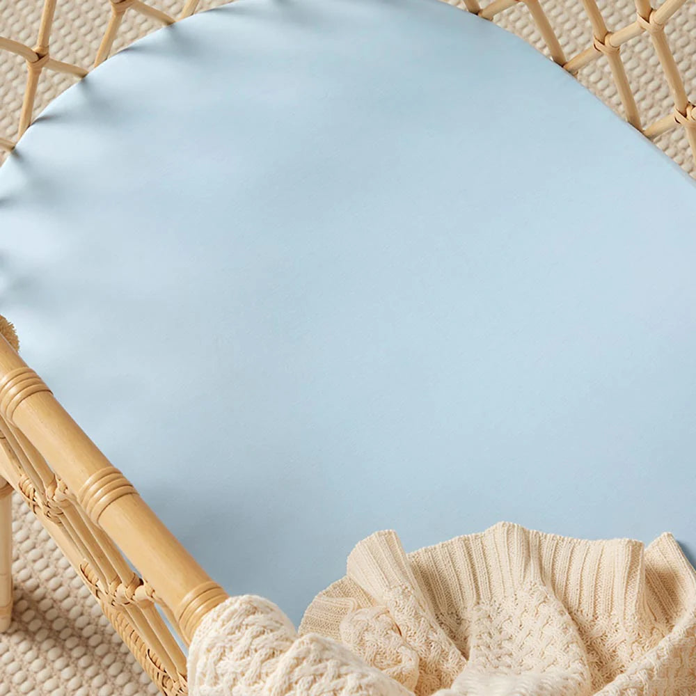 Snuggle Hunny Baby Blue Organic Bassinet Sheet / Change Pad Cover