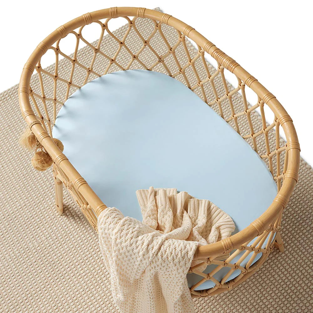 Snuggle Hunny Baby Blue Organic Bassinet Sheet / Change Pad Cover