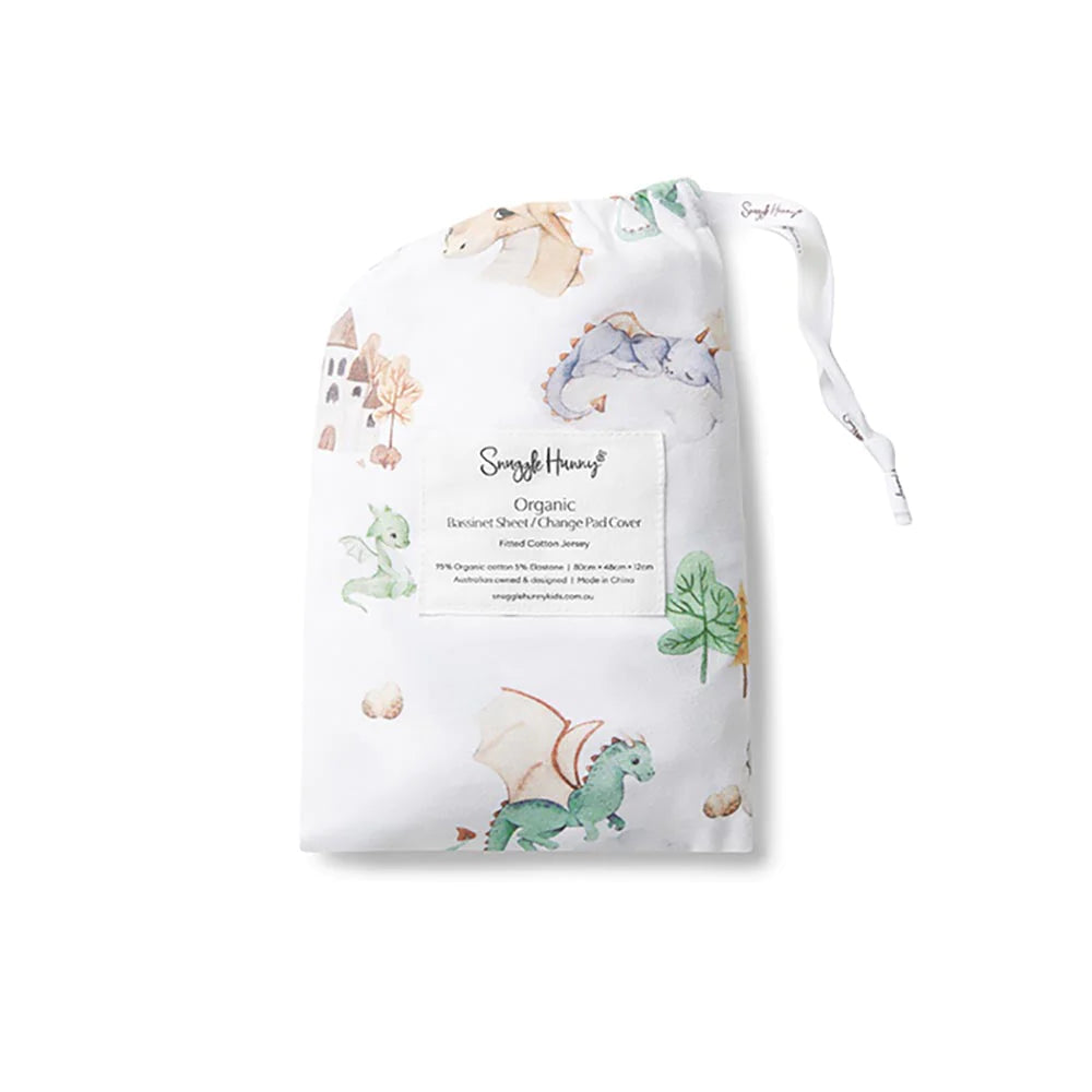 Snuggle Hunny Dragon Organic Bassinet Sheet / Change Pad Cover