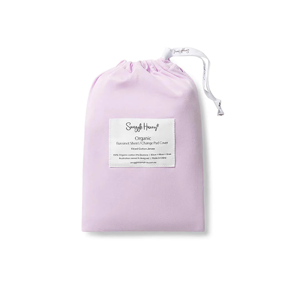 Snuggle Hunny Lilac Bassinet Sheet / Change Pad Cover