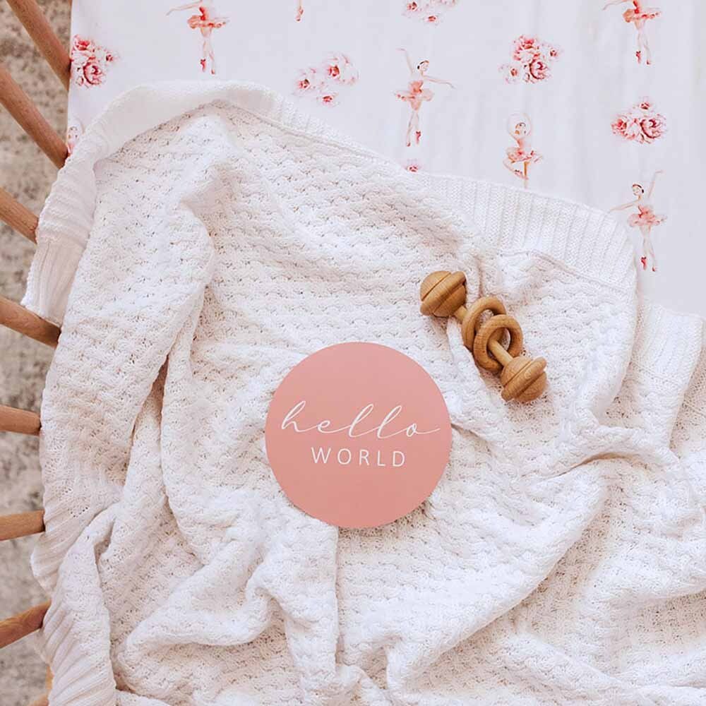 Snuggle Hunny White Diamond Knit Organic Baby Blanket