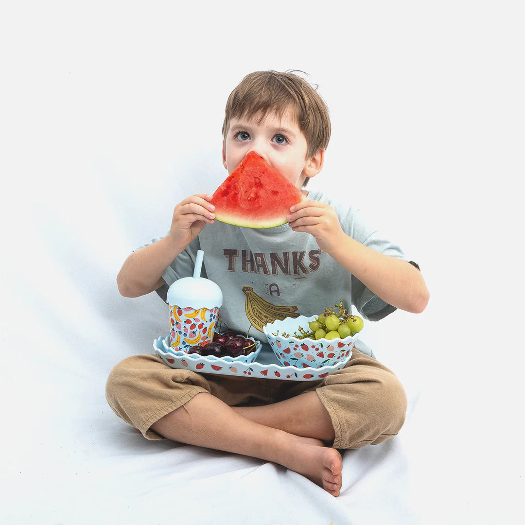 Chino Club - Blue Fruits Silicone Bowl and Plate Set