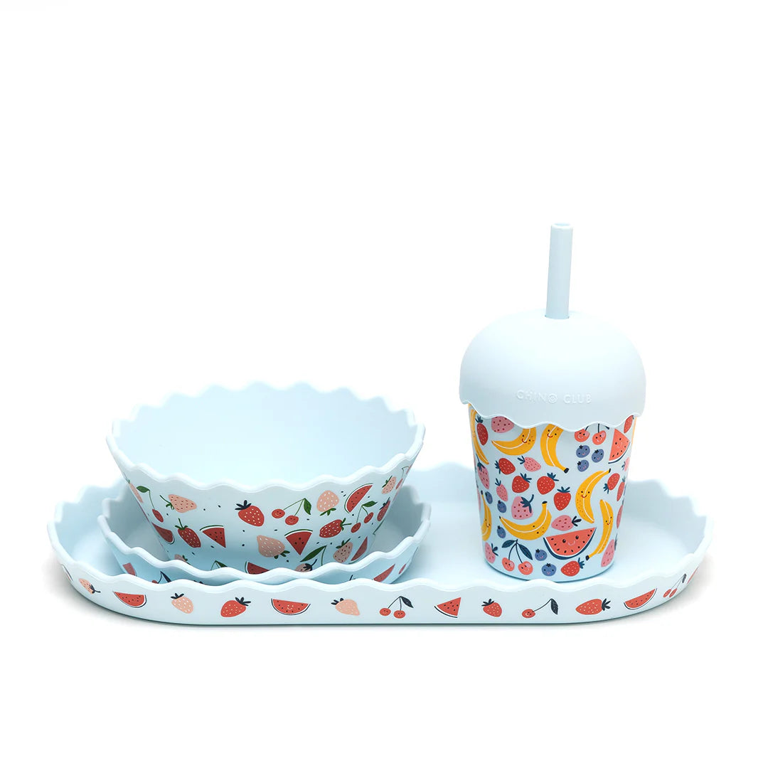 Chino Club - Blue Fruits Silicone Bowl and Plate Set