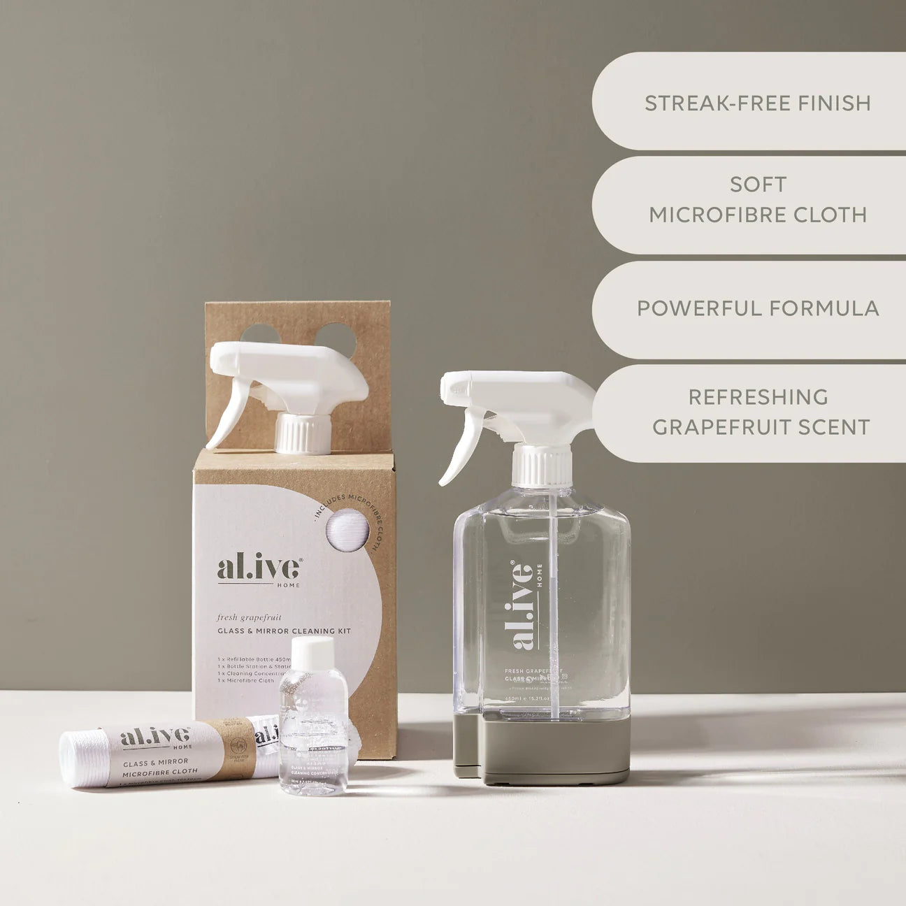 Al.ive Body Glass & Mirror Cleaning Kit