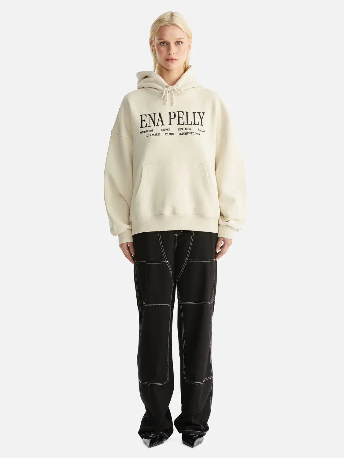 Ena Pelly Greta Oversized Hoodie Studio Bone