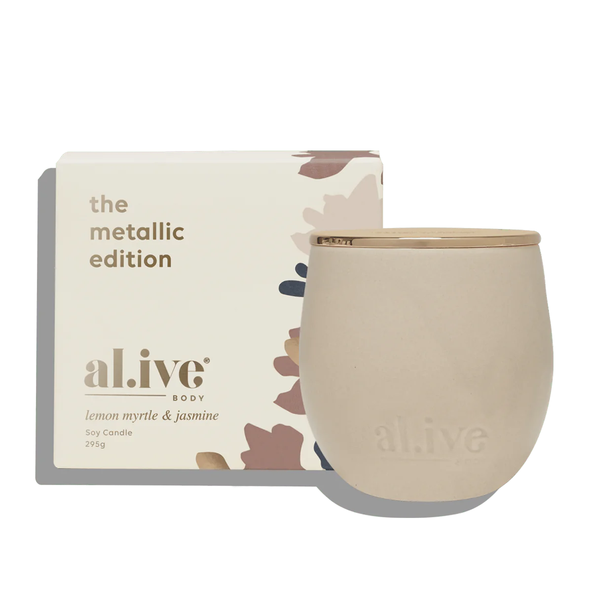 Al.ive Body Metallic Edition Lemon Myrtle & Jasmine Soy Candle