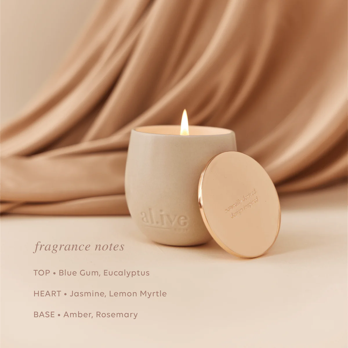 Al.ive Body Metallic Edition Lemon Myrtle & Jasmine Soy Candle