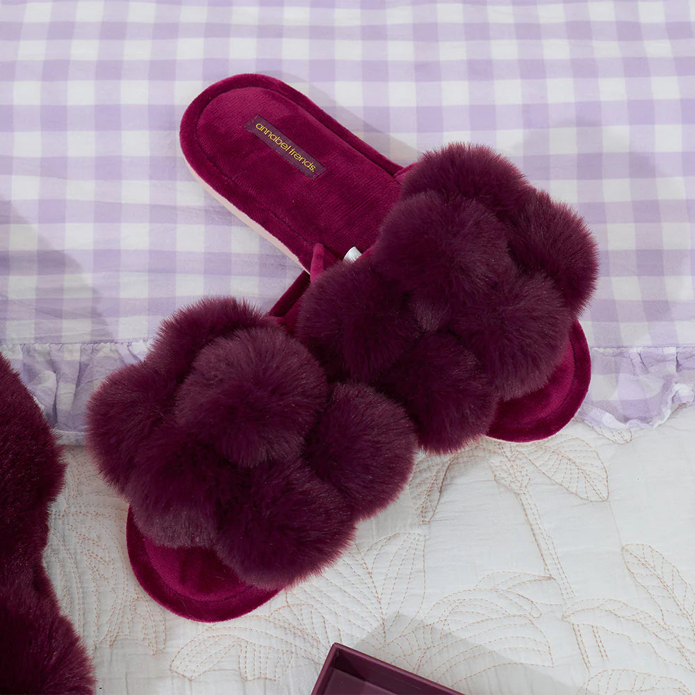 Annabel Trends Pom Pom Slippers - Cosy Luxe