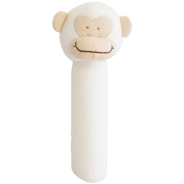 Alimrose Fleece Monkey Hand Squeaker - Ivory