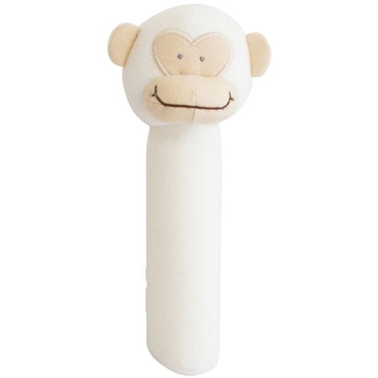 Alimrose Fleece Monkey Hand Squeaker - Ivory