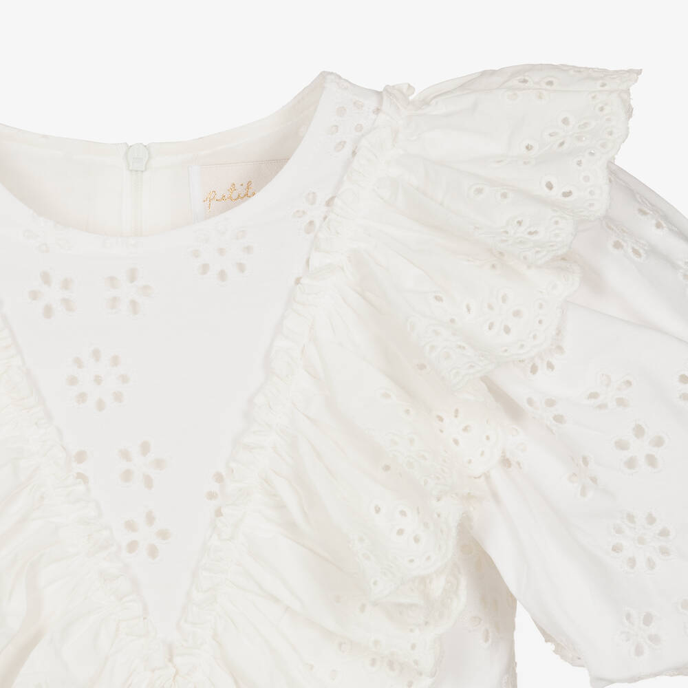 Petite Amalie Eyelet Ruffle Dress