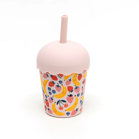 Chino Club - Fruits Pink Mini Smoothie Cup & Straw 200ml