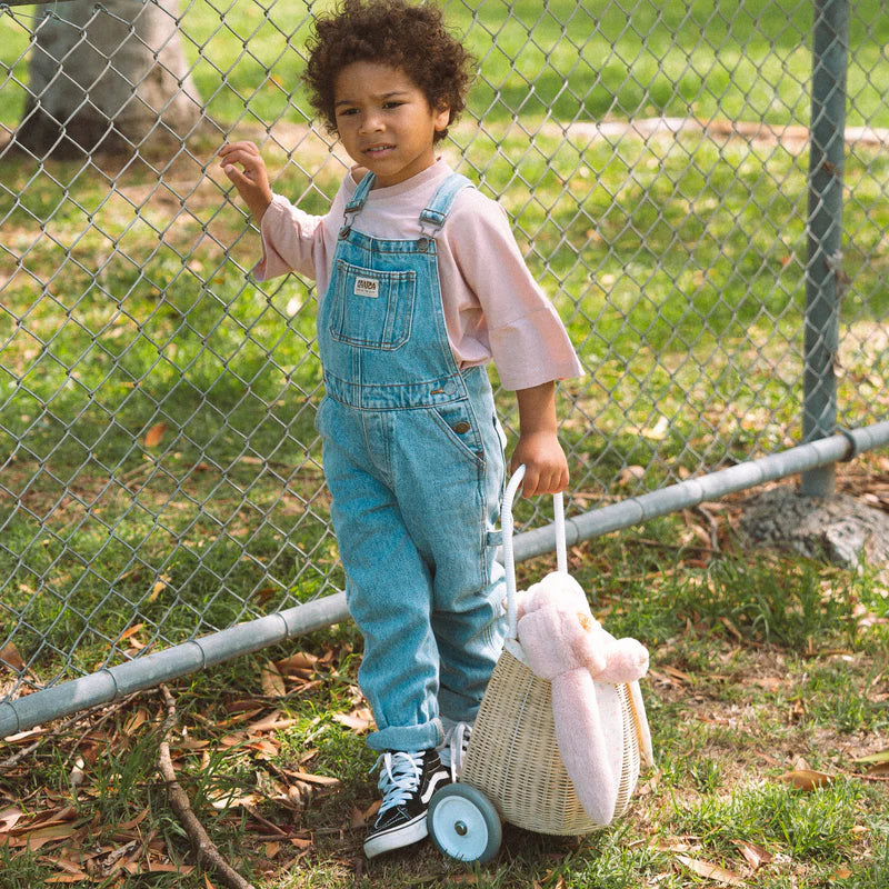 Olli Ella Rattan Bunny Luggy With Lining Assorted