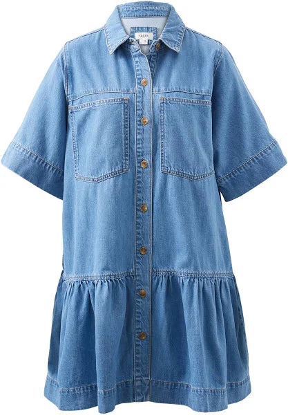 Ceres Life - Short Sleeve Tiered Pocket Shirt Dress