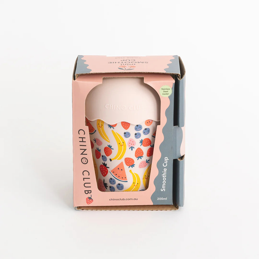 Chino Club - Fruits Pink Mini Smoothie Cup & Straw 200ml
