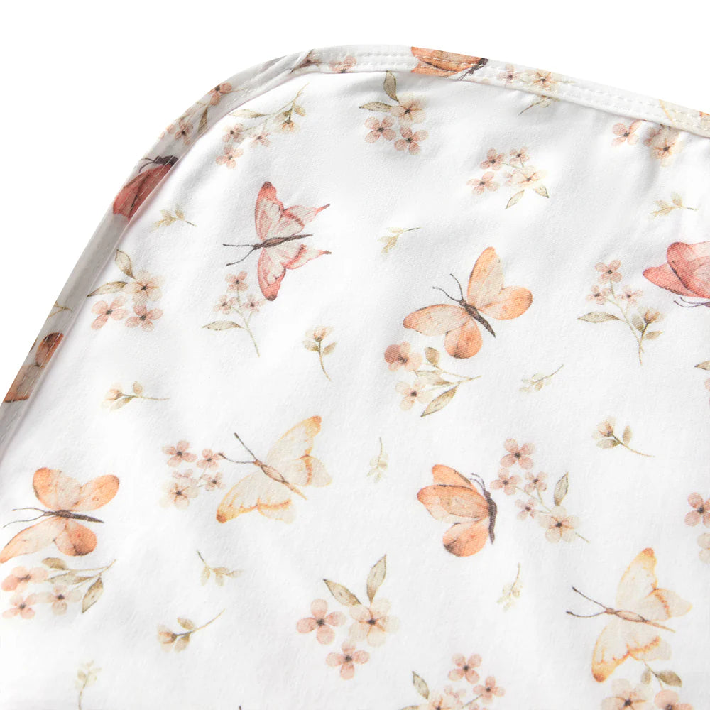 Snuggle Hunny Butterfly Organic Jersey Wrap & Topknot Set