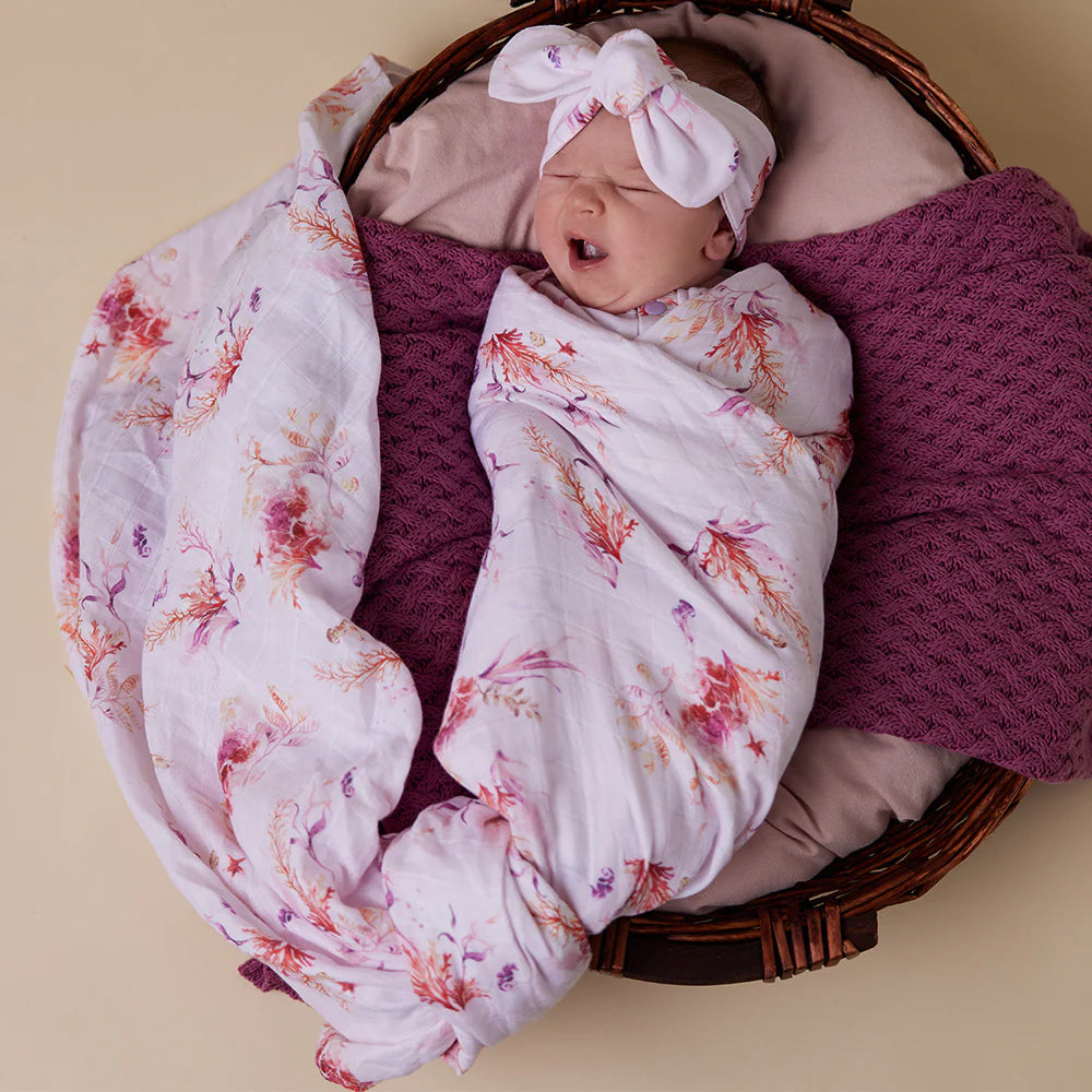Snuggle Hunny - Coral Organic Muslin Wrap