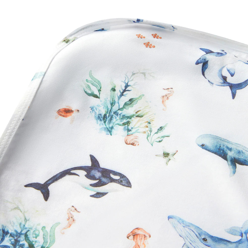 Snuggle Hunny - Ocean Organic Jersey Wrap & Beanie Set