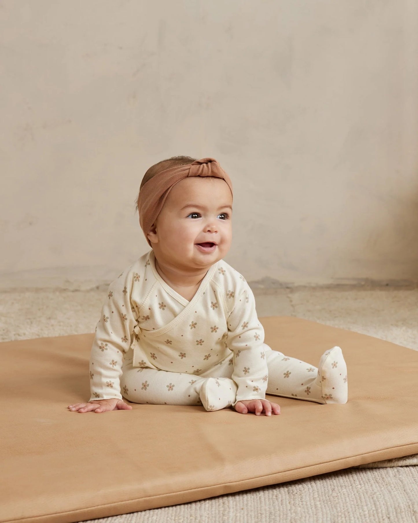 Quincy Mae wrap top + pant set | dotty floral