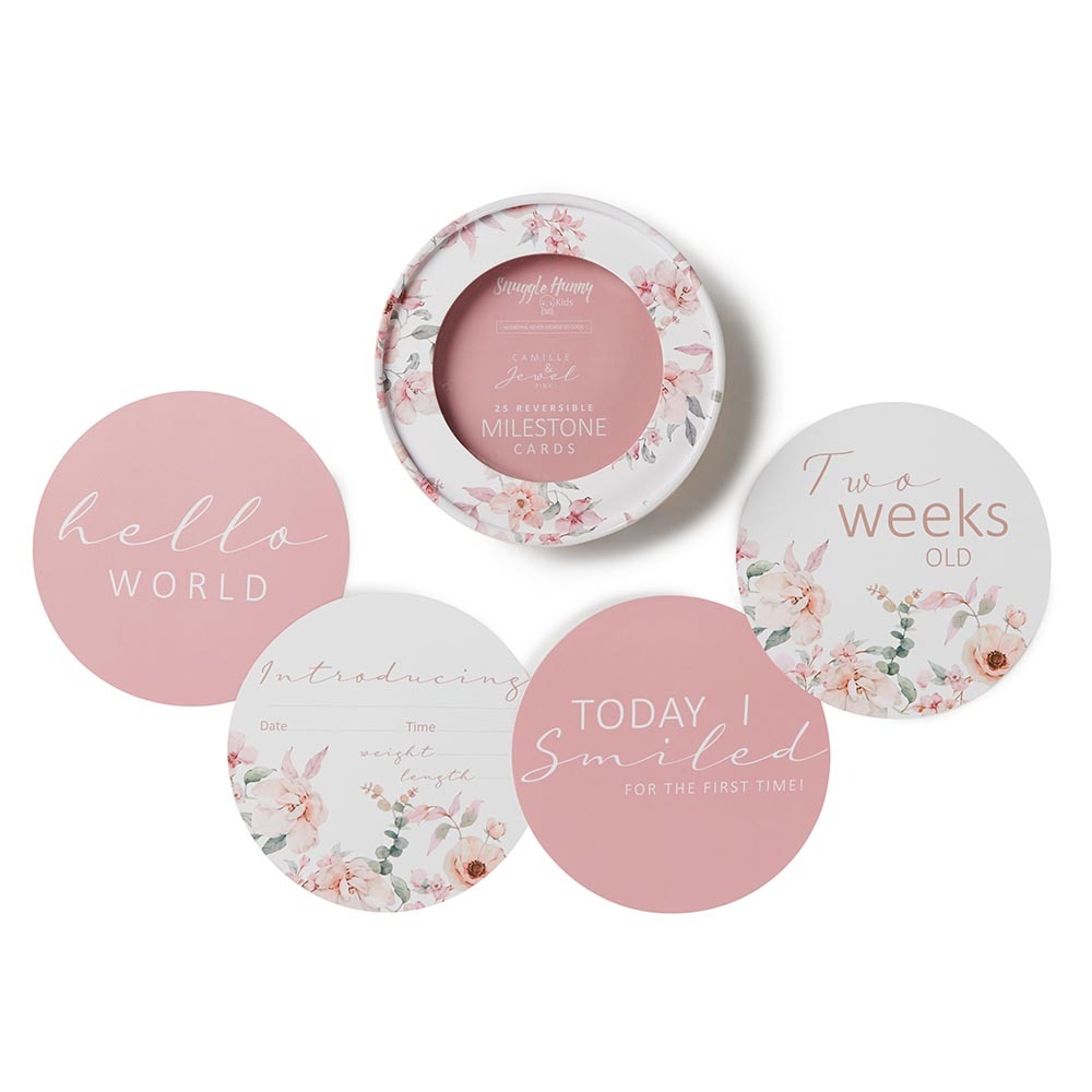 Snuggle Hunny Milestone Cards - Camille & Jewel Pink