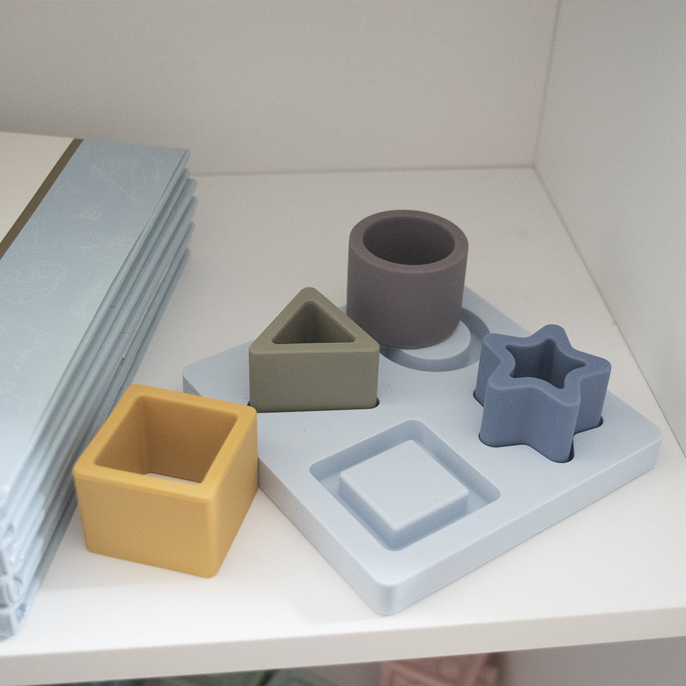 Playground Silicone Shape Puzzle Steel Blue