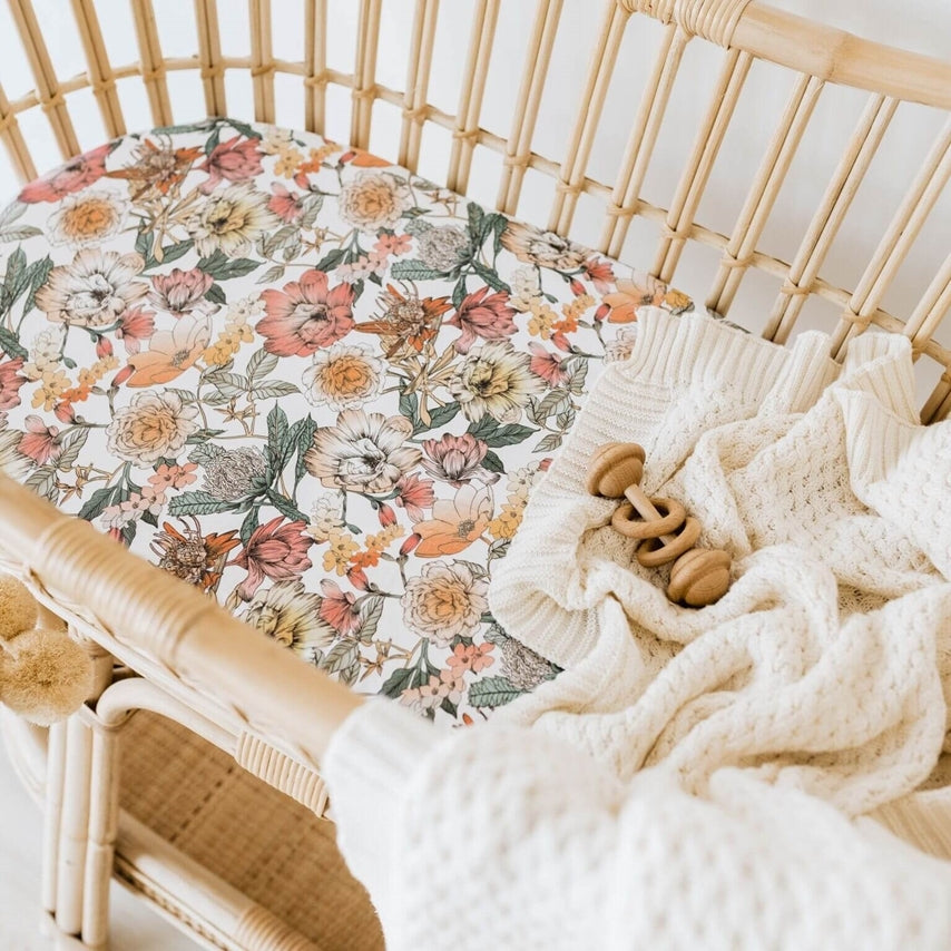 Snuggle Hunny Bassinet Sheet / Change Pad Cover - Australiana