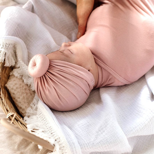 Bowy Made Traditional Turban and Swaddle Set - Piggy
