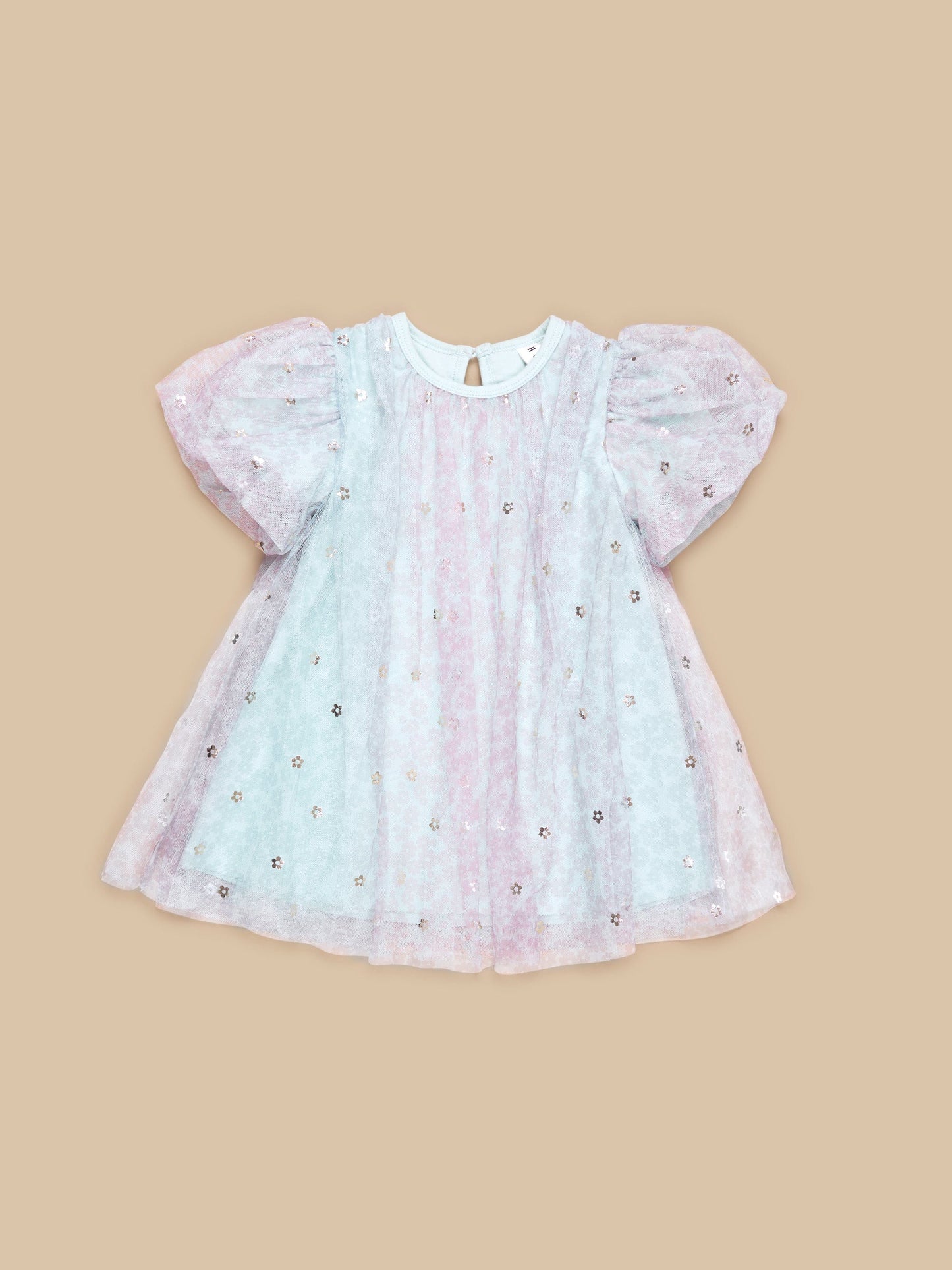 Huxbaby Rainbow Flower Tulle Party Dress