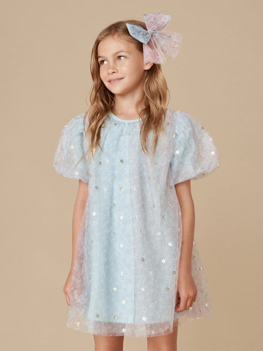 Huxbaby Rainbow Flower Tulle Party Dress