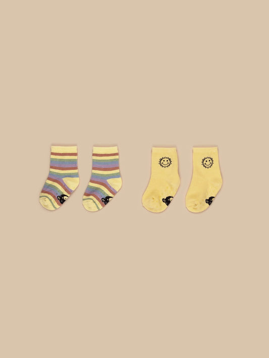 Huxbaby Rainbow Stripe/Sunny 2pk