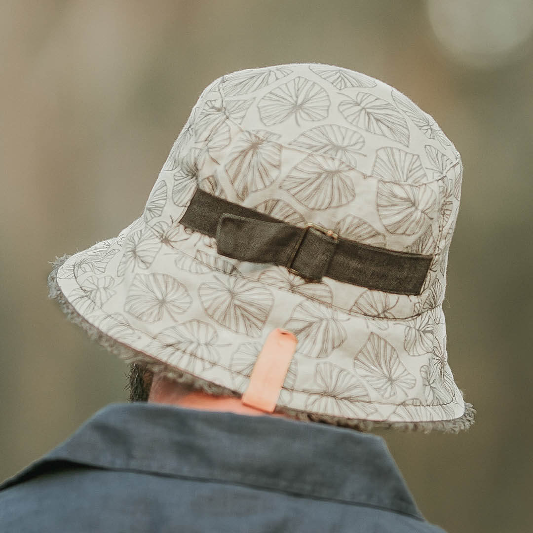 Bedhead Hat - 'Traveller' Adults Frayed Bucket Sun Hat - Leaf / Moss