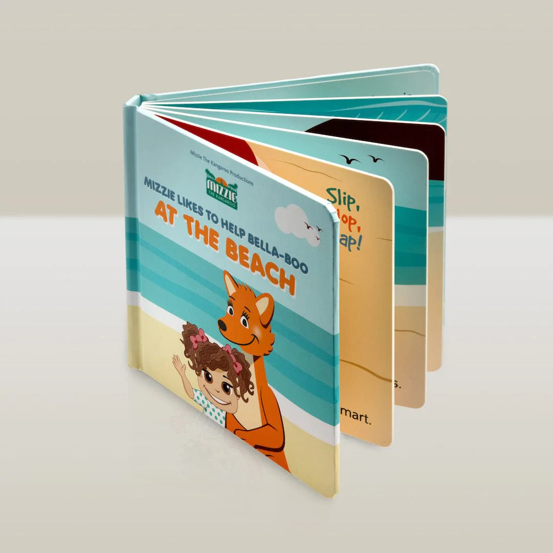 MIzzie the Kangaroo 'At The Beach' Interactive Touch and Feel Mizzie Baby Board Book