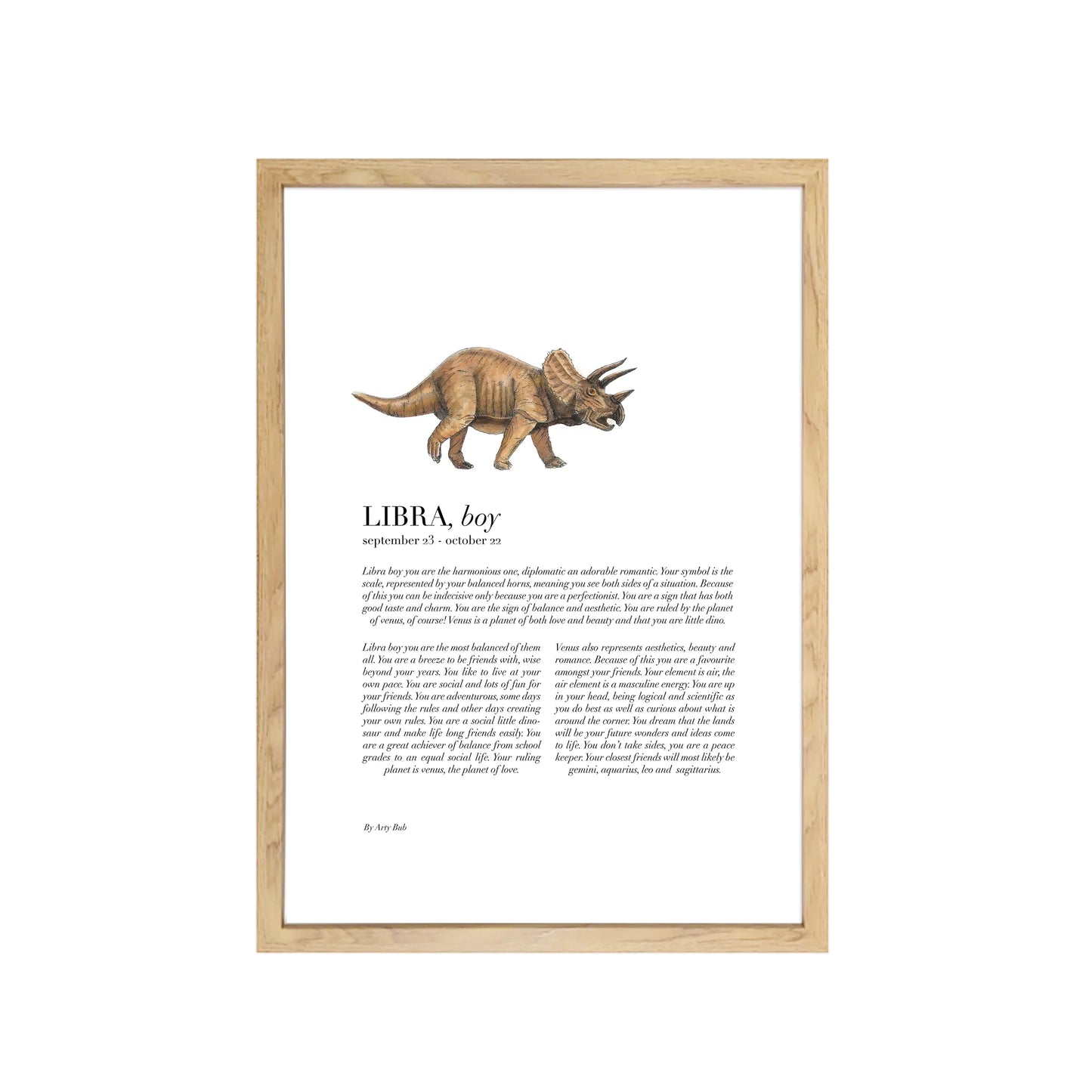 Arty Bub Zodiac Prints Dinosaur