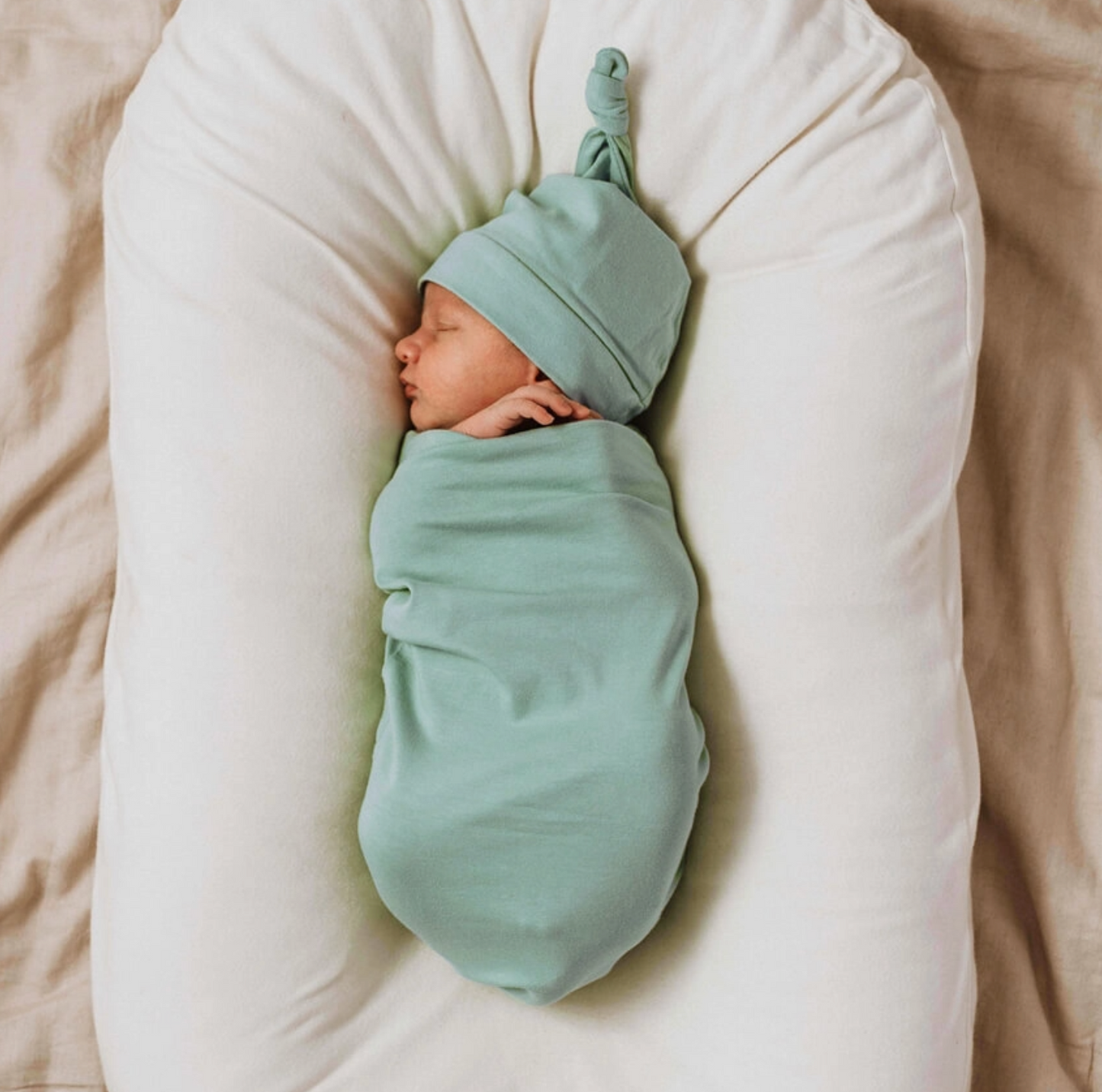 Snuggle Hunny Snuggle Swaddle & Beanie Set - Sage