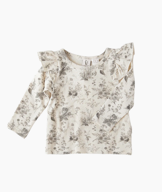 Karibou Lilly Organic Cotton Winged Top - Vintage Floral
