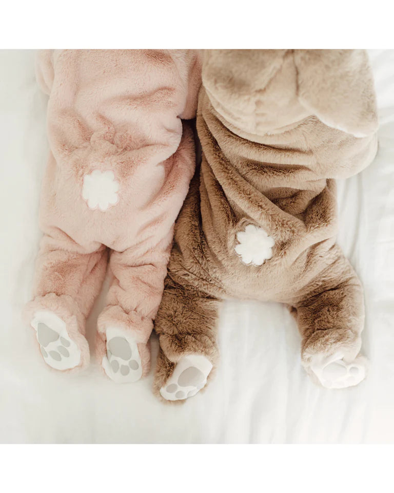 Latte Faux Fur Onesie