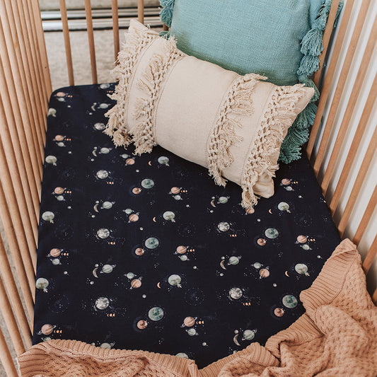 Snuggle Hunny Fitted Cot Sheet - Milky Way