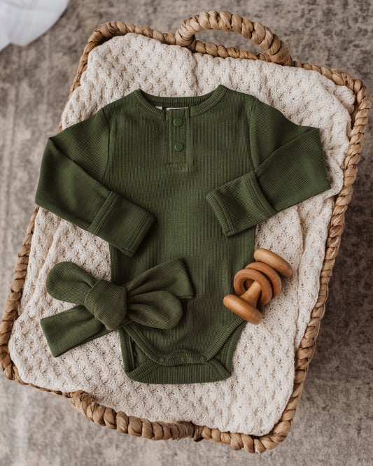 Snuggle Hunny Olive Long Sleeve Bodysuit