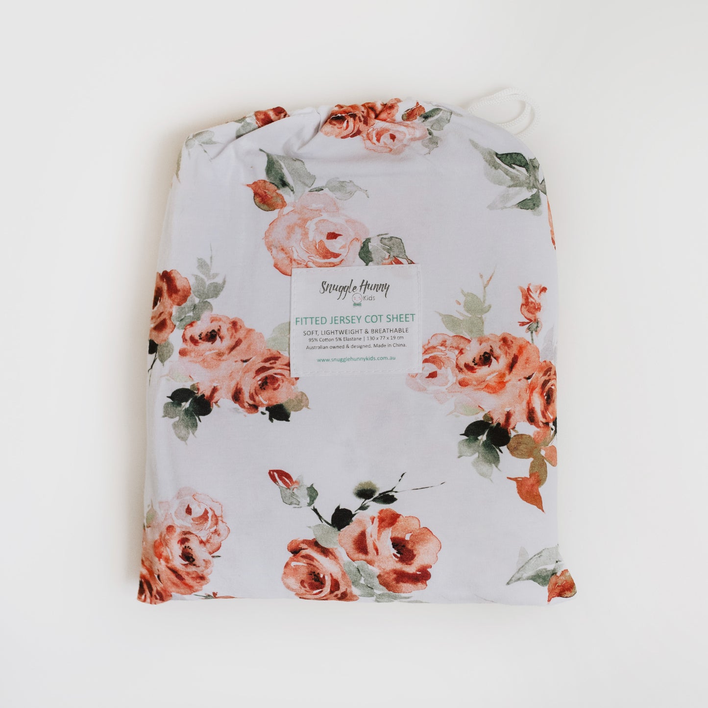 Snuggle Hunny Fitted Cot Sheet - Rosebud