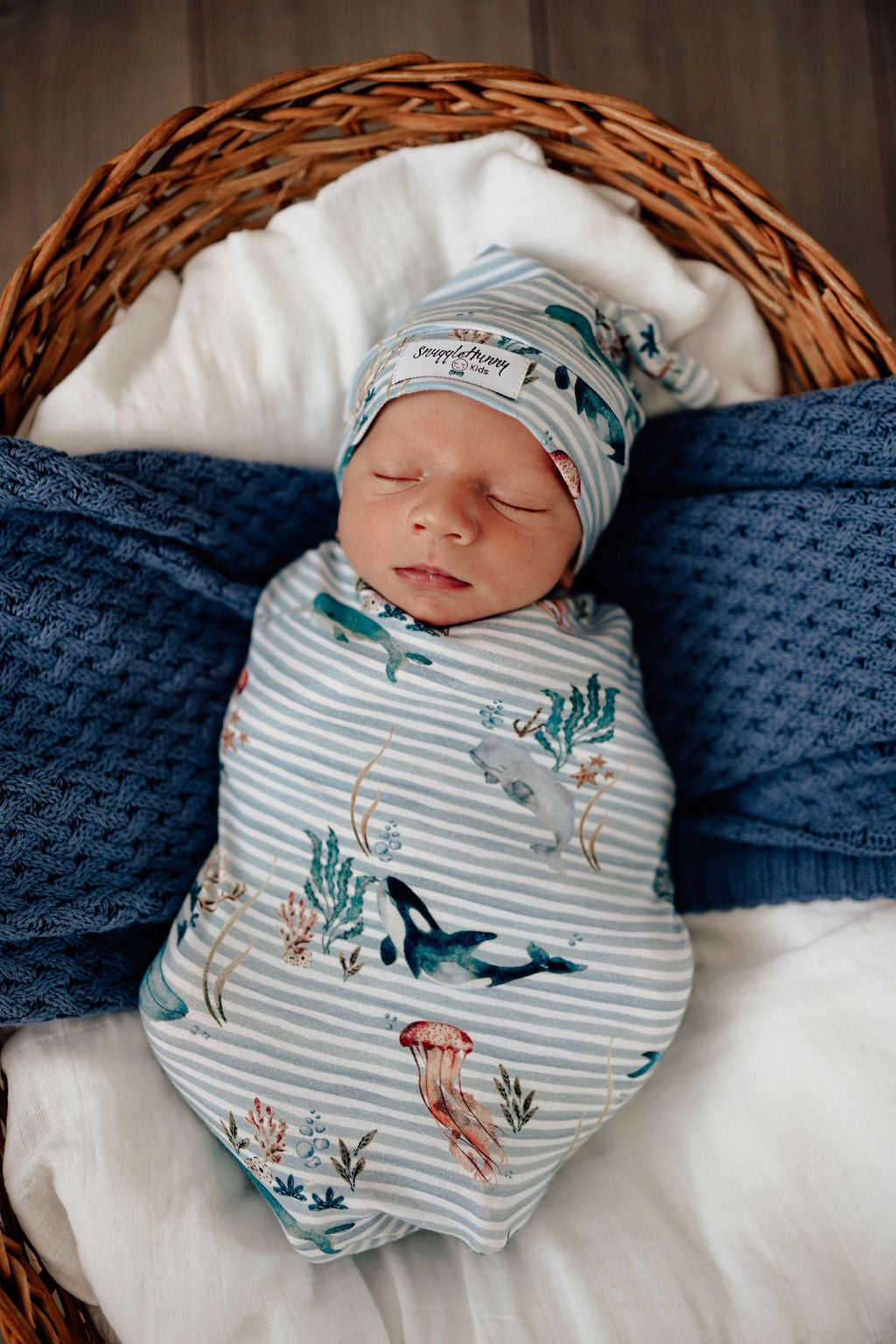 Snuggle Hunny Snuggle Swaddle & Beanie Set - Whale
