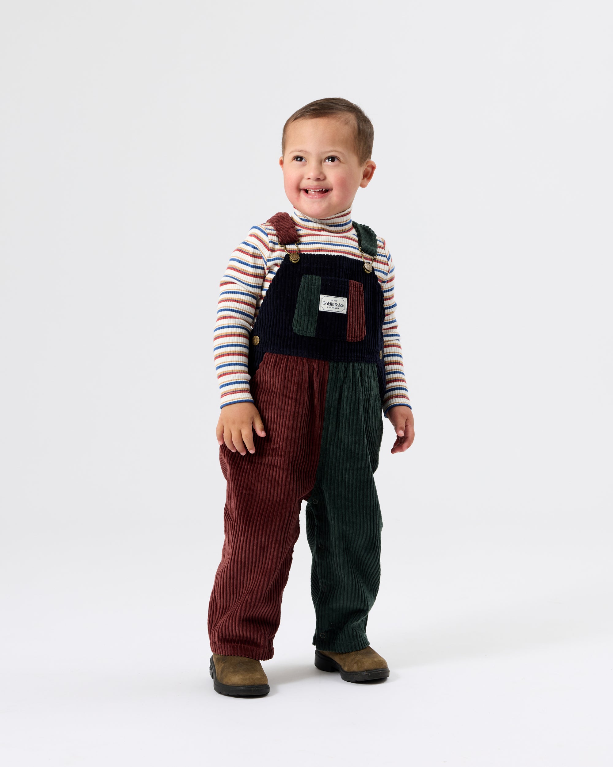 Goldie + Ace Austin Corduroy Colour Block Overalls