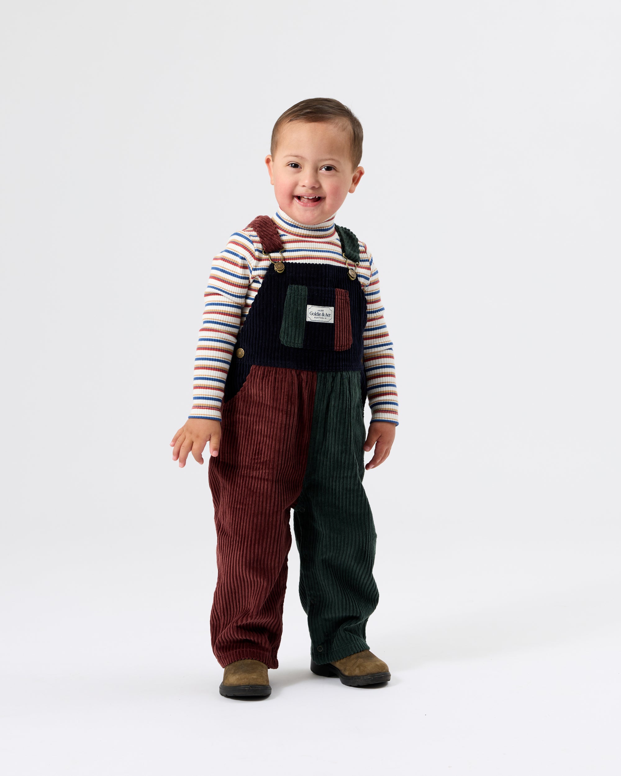Goldie + Ace Austin Corduroy Colour Block Overalls
