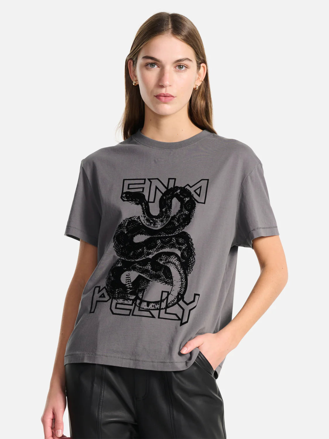 ENA PELLY Flocked Python Relaxed Tee