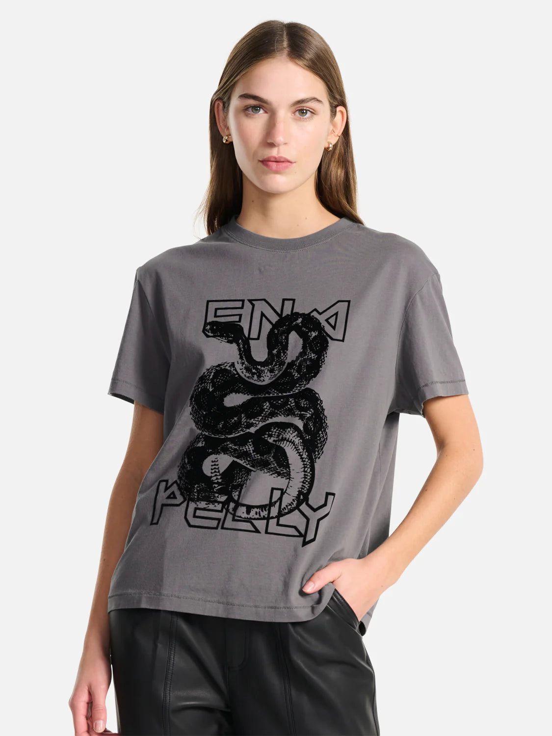 Ena Pelly Flocked Python Relaxed Tee
