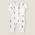 Fledge & Thread Teddy Bear Zip Onesie