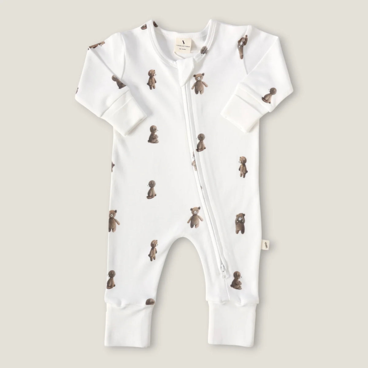 Fledge & Thread Teddy Bear Zip Onesie