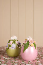 Holly & Ivy Spring Floral Bunny Egg - Green