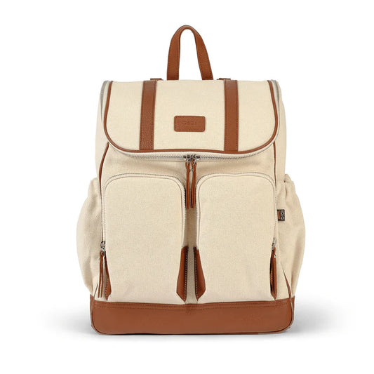 Oi Oi-Signature Nappy Backpack - Natural Canvas